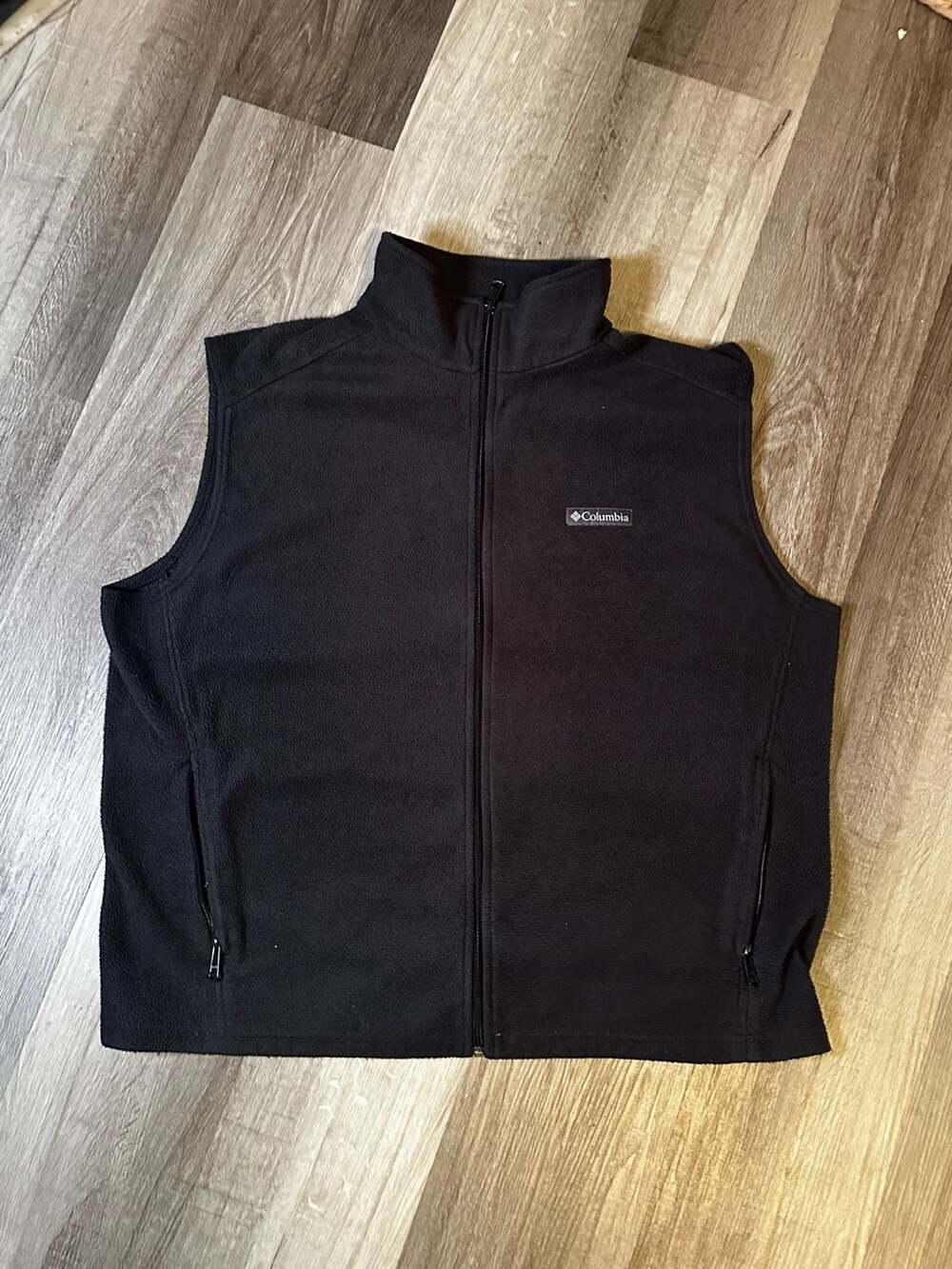 Columbia Full Zip Fleece Vest Black Size XL